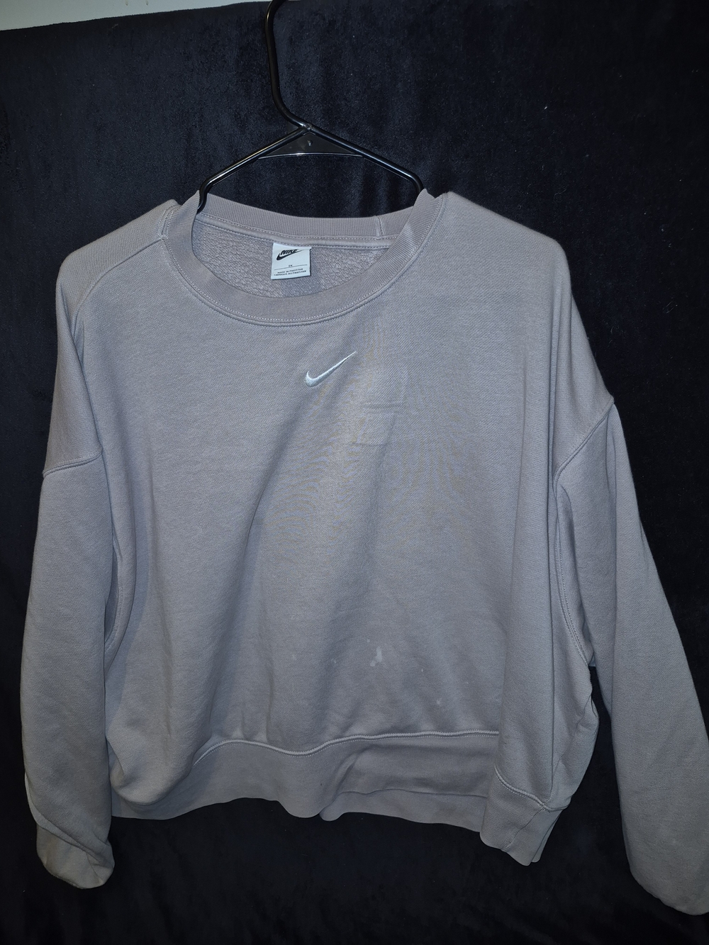 Nike Women's Mauve Crewneck Sweatshirt with White Swoosh
